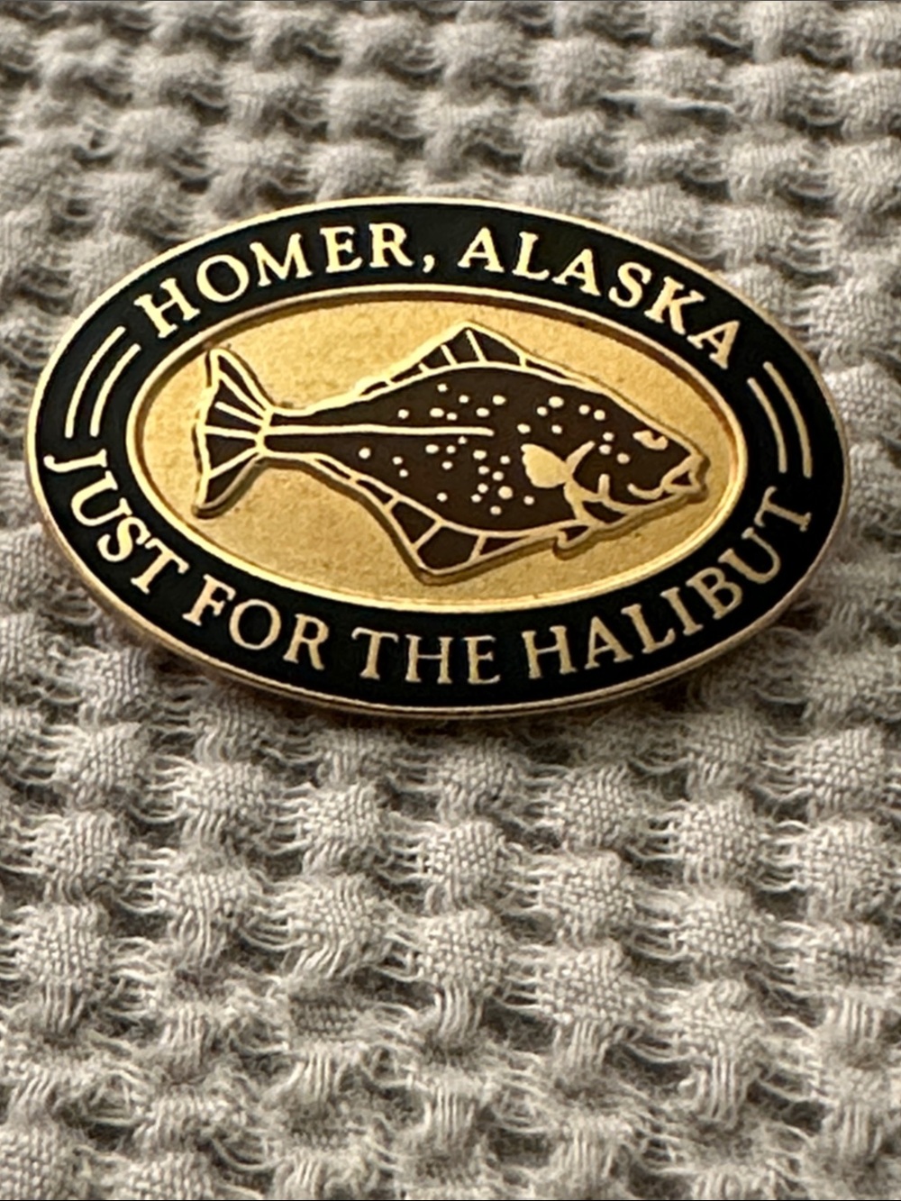 Homer Alaska 'Just for the Halibut' Pin